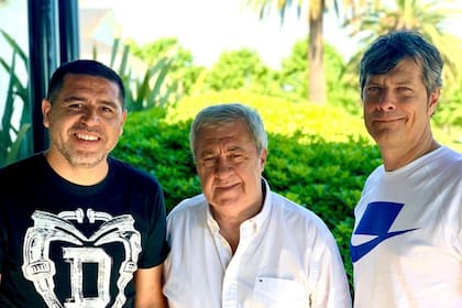 Pergolini con Riquelme y Ameal en 2020 a pocos meses de haber ganado la presidencia de Boca