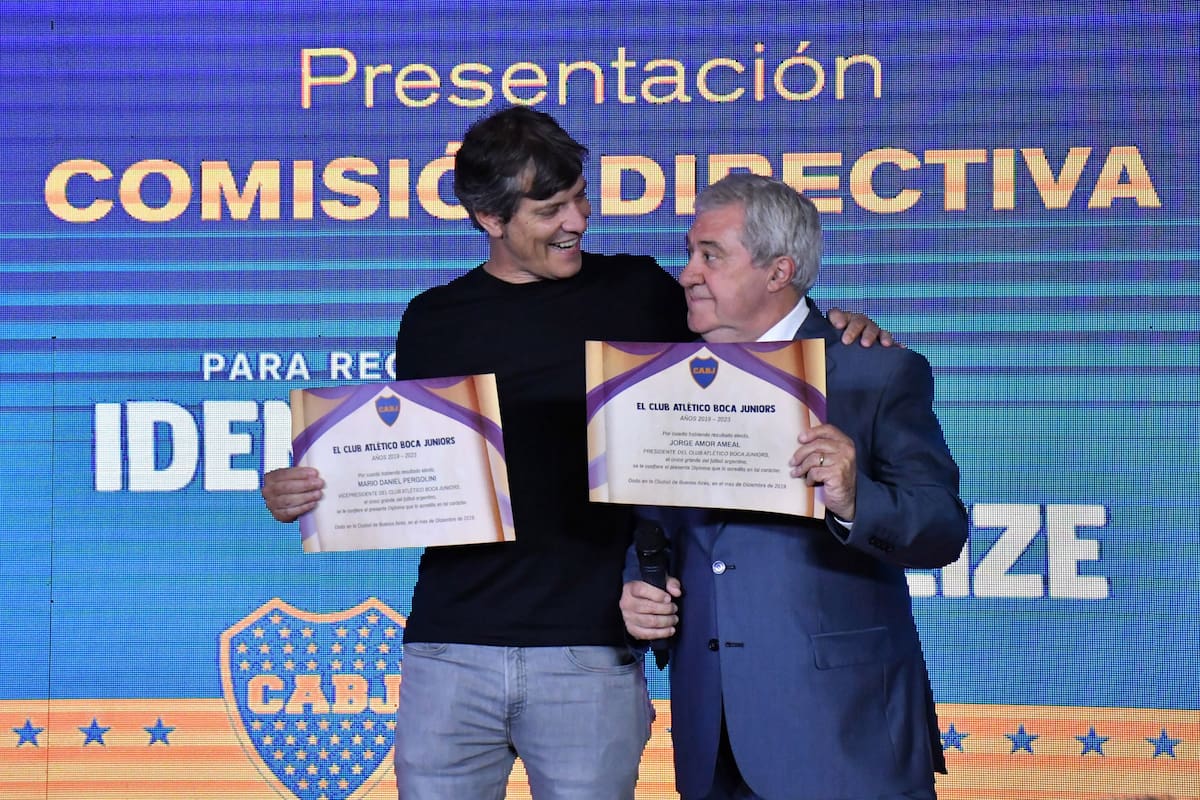 Pergolini y Ameal, cuando asumieron el club hace poco más de 15 meses; la renuncia del vicepresidente destapó una olla que nadie quería abrir