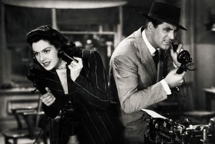 En Ayuno de amor (o His Girl Friday), el periodismo deviene screwball comedy de primer nivel, a cargo de Rosalind Russell y Cary Grant