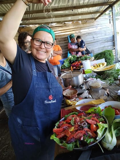 Perla Herro, cocinera, es una de las integrantes de la comisión de enlace de la red Slow Food en Argentina