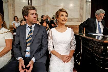 La primera dama Fabiola Yañez, junto a Juan Pablo Biondi