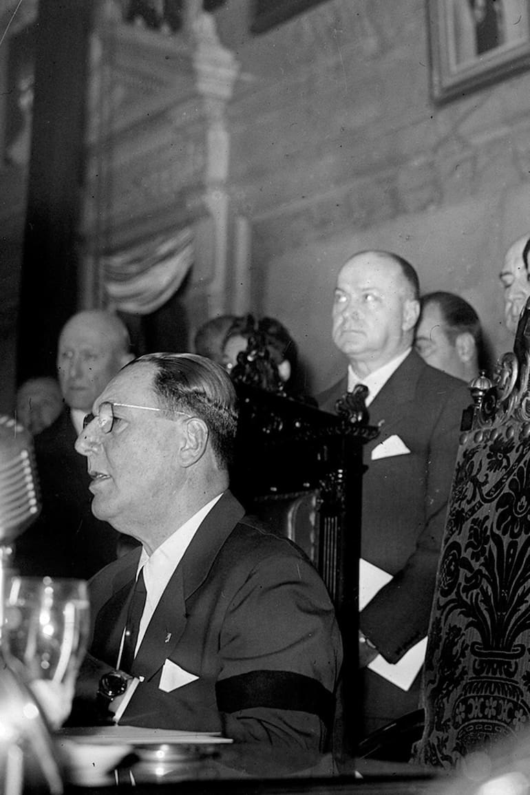 Perón habla en el Congreso durante el Día del Trabajador, el 1° de mayo de 1954