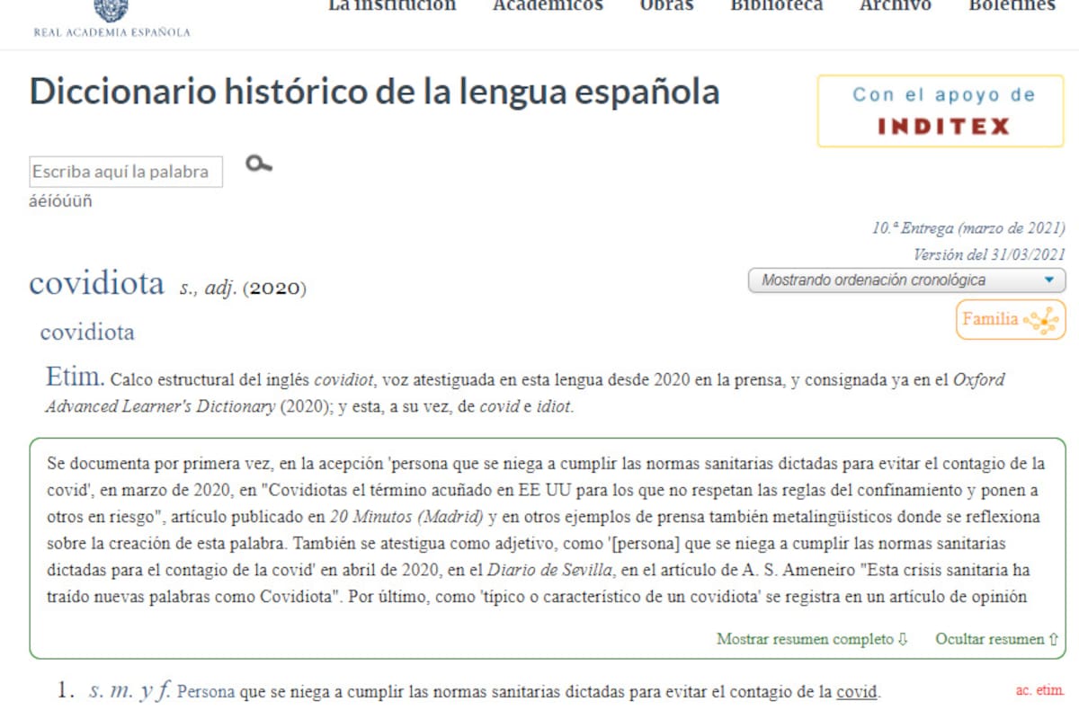 "Persona que se niega a cumplir las normas sanitarias dictadas para evitar el contagio de la covid", define la RAE