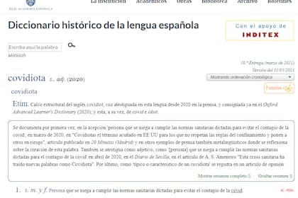 "Persona que se niega a cumplir las normas sanitarias dictadas para evitar el contagio de la covid", define la RAE