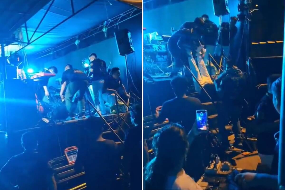Personal de seguridad cargó a uno de los heridos afuera del escenario