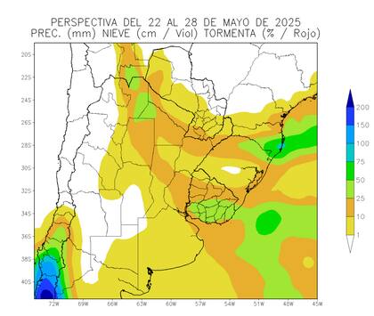 Perspectiva de lluvias hasta el 28 de mayo