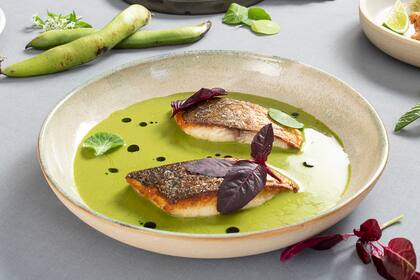 Pesca con sopa de habas.