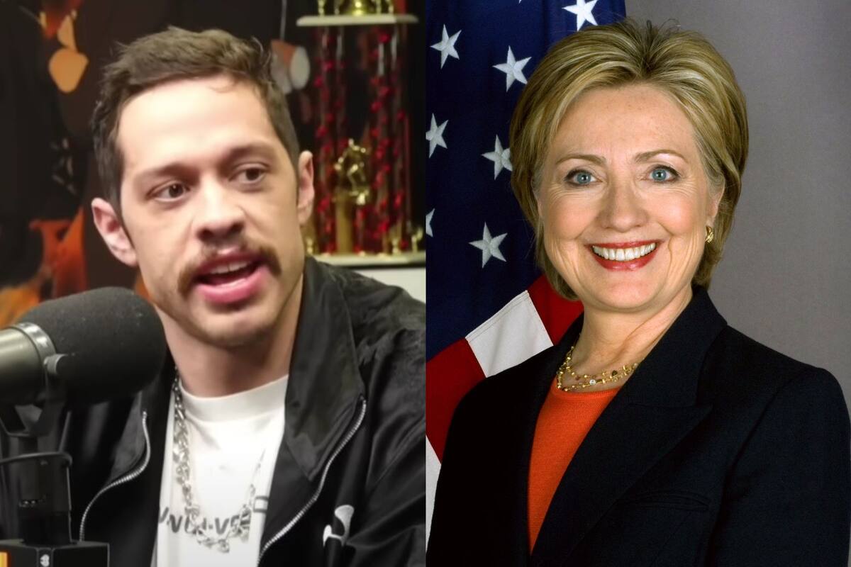 Pete Davidson se hizo un tatuaje en honor a Hillary Clinton en 2017 (YouTube/Breakfast Club Power 105.1 FM) (United States Department of State)