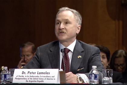 Peter Lamelas, en la audiencia de nominación en el Senado de Estados Unidos.