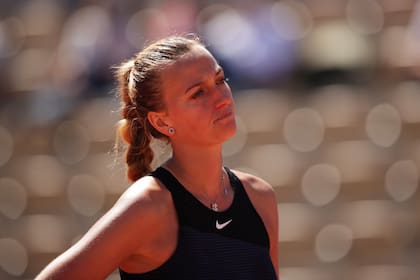 Petra Kvitova, en su partido de la primera ronda contra Greet Minnen, de Bélgica; la checa ganó, pero no pudo seguir en carrera