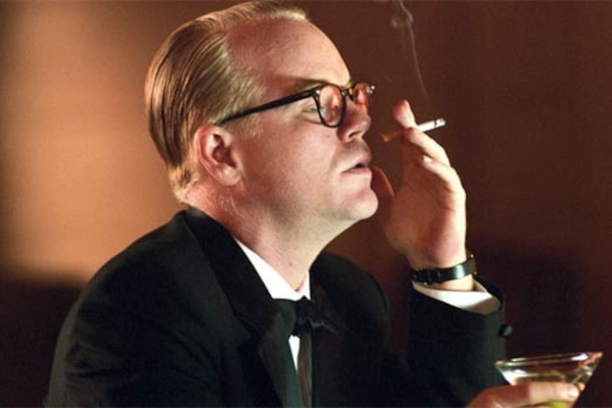 Philip Seymour Hoffman y casi un clon de Truman Capote
