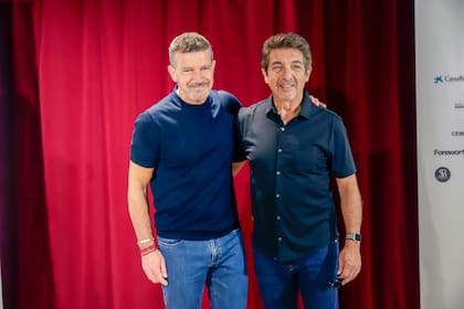 Antonio Banderas y Ricardo Darín en la Presentación de la obra ''Escenas de la Vida Conyugal' en Malaga.