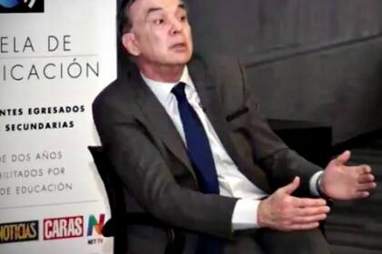 Pichetto en la escuela de periodismo de Perfil
