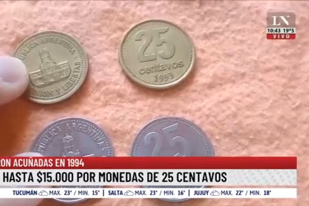 Piden hasta $15.000 por monedas de 25 centavos