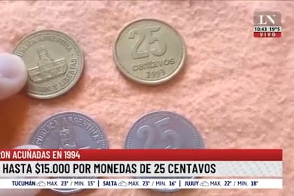 Piden hasta $15.000 por monedas de 25 centavos
