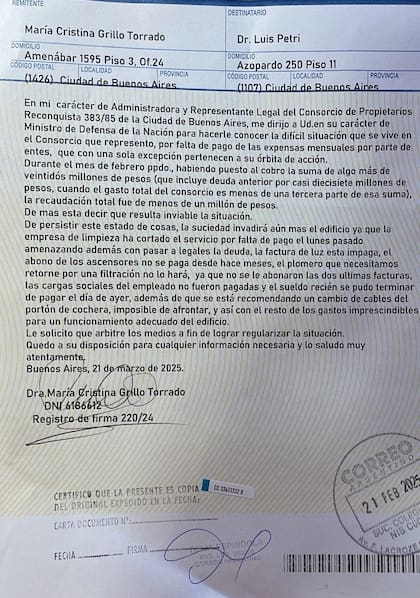 Piden que el ministerio de Defensa pague deudas de alquiler.
