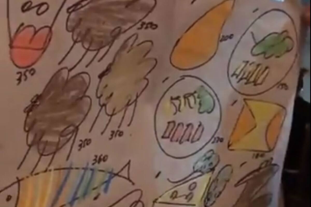 Pidieron la cuenta y, en vez de un ticket, le dieron un dibujo