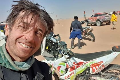 Pierre Cherpin, durante la competencia del Rally Dakar