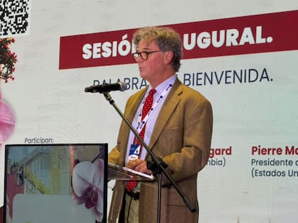 Pierre Manigault, presidente de la SIP, en el discurso de apertura de la 82° Asamblea General en Bogotá