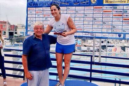 Pilar en el podio. Ya había ganado en el 2010, 2011 y 2014. "Nunca soñé con tanto", dijo