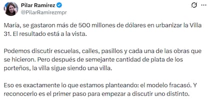 Pilar Ramírez respondió al cuestionamiento de María Migliore