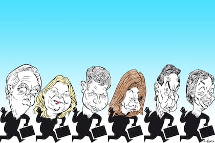 Pinedo, Carrió, Monzó, Camaño, Pichetto y Máximo Kirchner