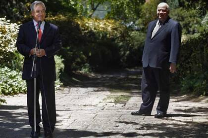 Piñera, en una activida de gobierno en su residencia de Las Condes