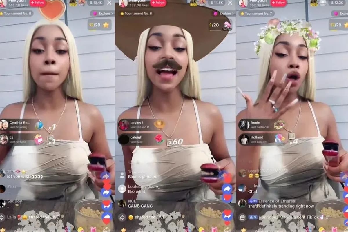 PinkyDoll, la tiktoker cuya fama trascendió la plataformar por las transmisiones en las que gana dinero comportándose como un personaje de videojuegos