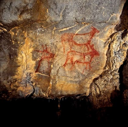 Pinturas rupestres en el yacimiento de La Garma