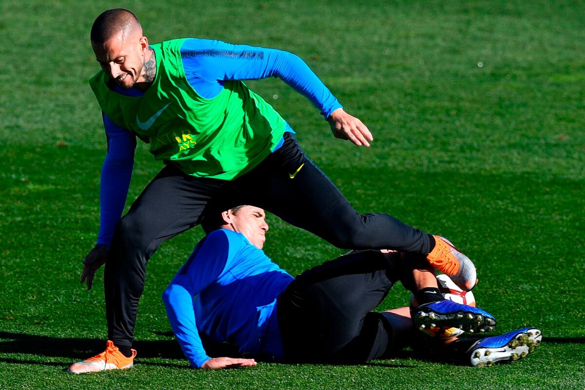 Pipa Benedetto en el entrenamiento de Boca