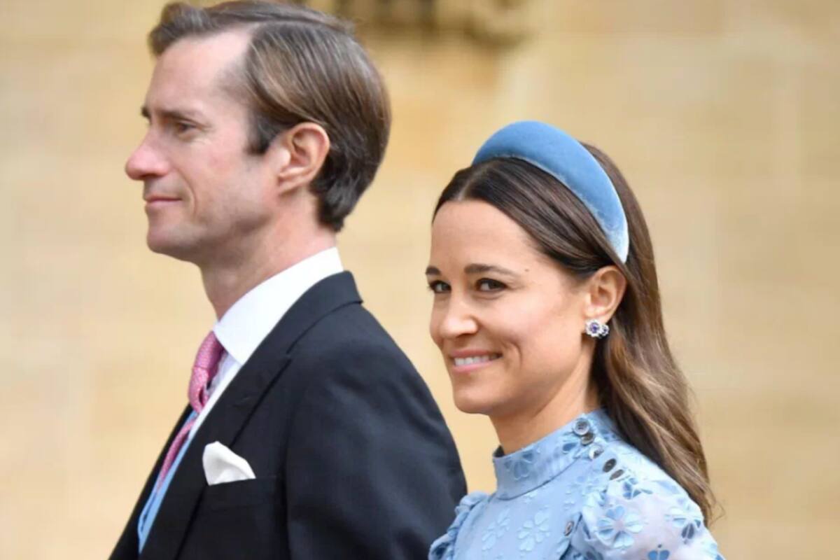 Pippa Middleton y su esposo James Matthews, en la boda de Lady Gabriella Windsor y Thomas Kingston, en la capilla de San Jorge (Pool)