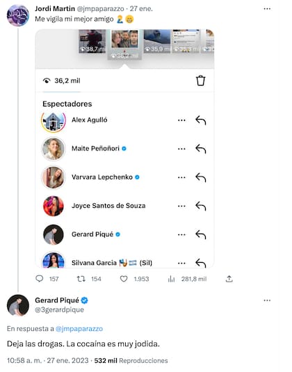 Piqué le respondió su tweet a Jordi Martin