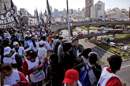 El último corte de los militantes del Polo Obrero