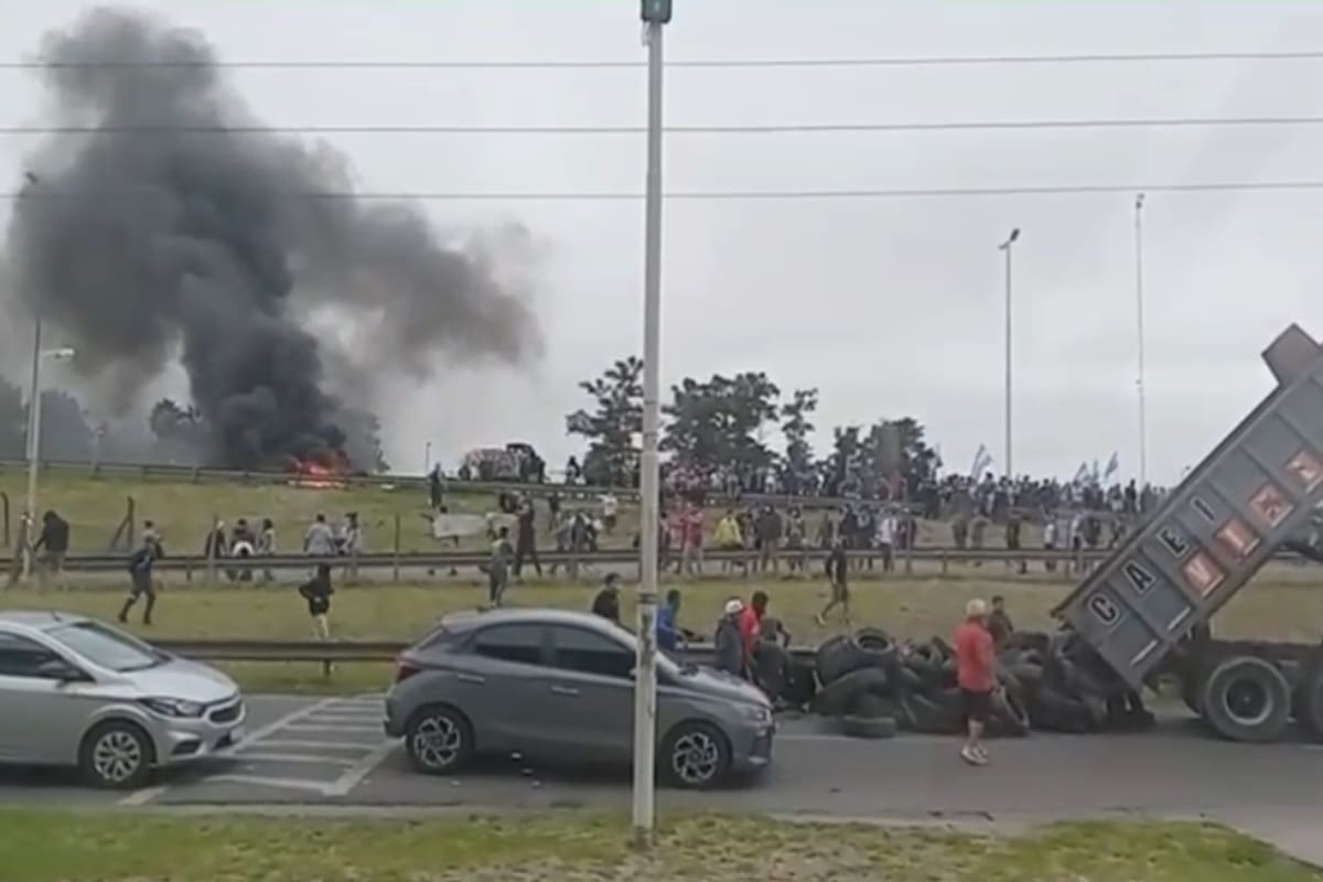 Piquete en Moreno por el paro general