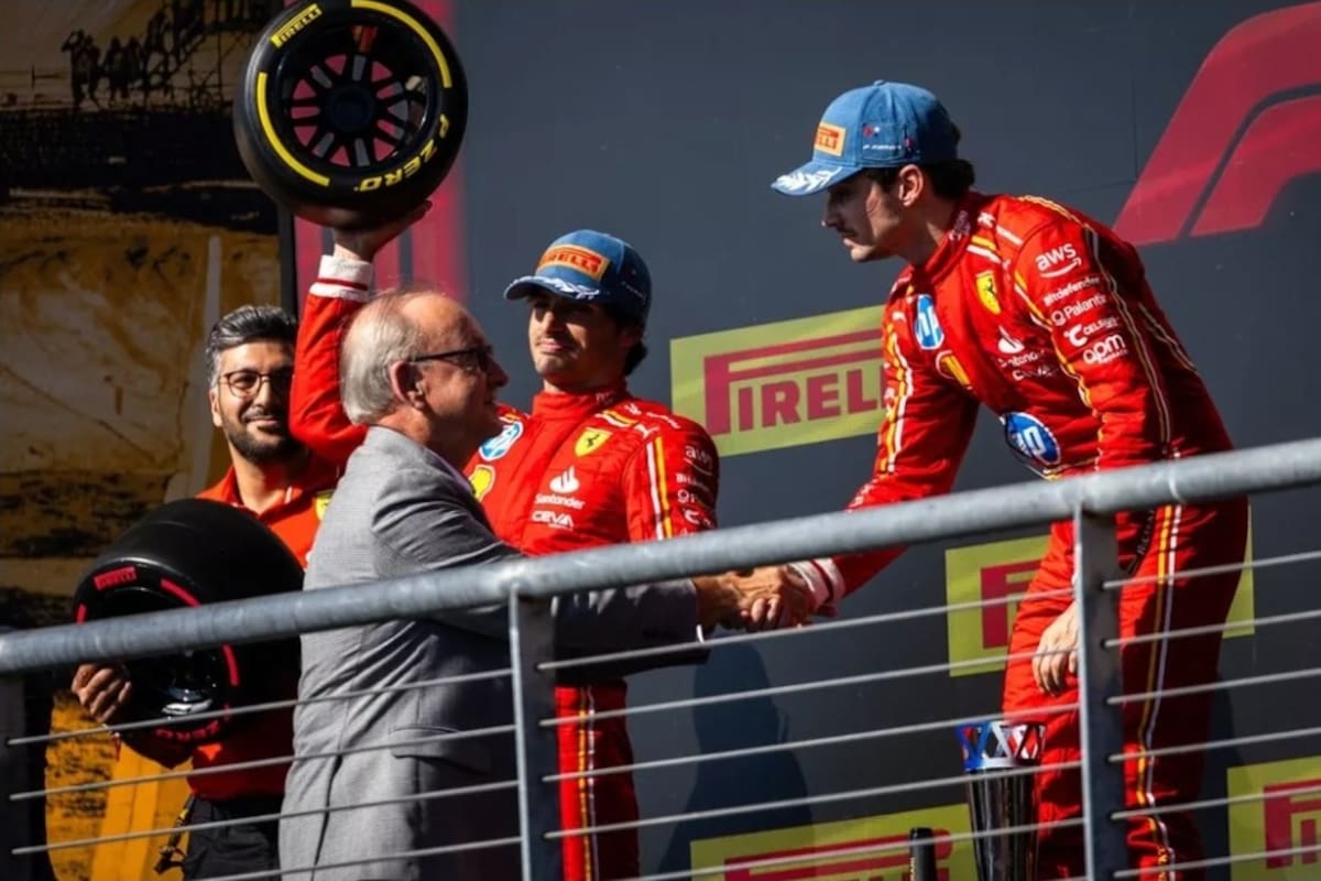 Pirelli creó un trofeo especial para los ganadores del Gran Premio de Estados Unidos 2024 de Fórmula 1, pero hubo que retirarlo: entonces aparecieron las gomas en el podio
