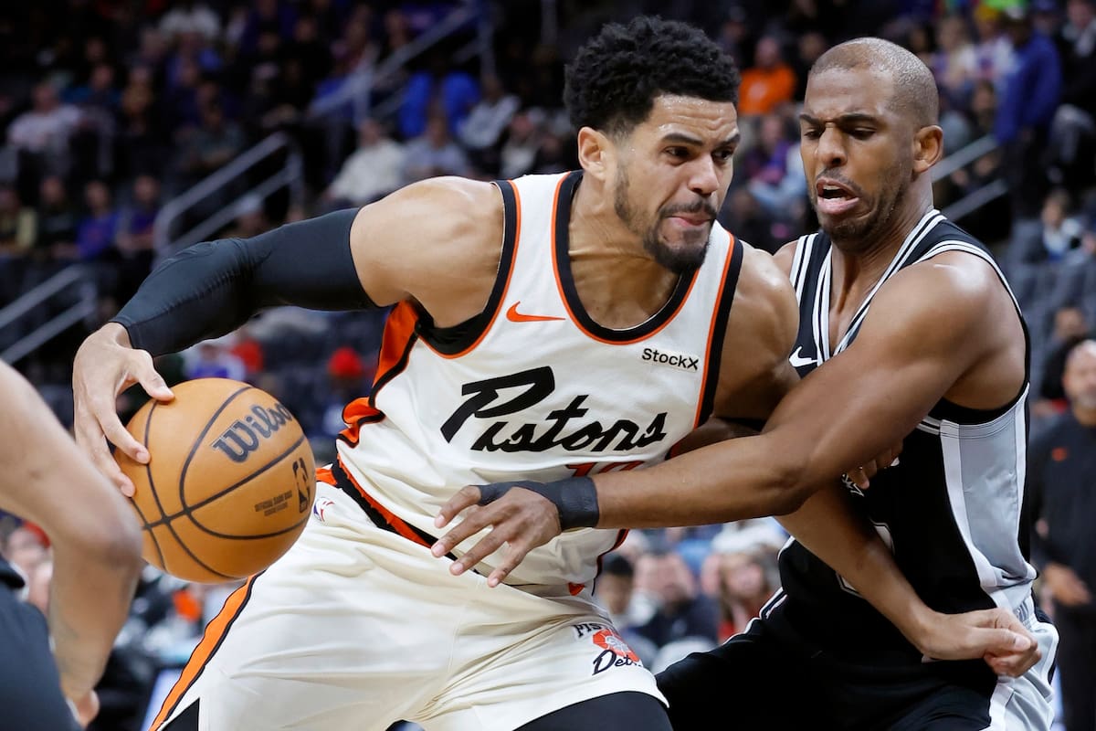 Pistons ganan de nuevo sin Cunningham, vencen 122-96 a Spurs