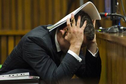 Pistorius en la sala en la que es enjuiciado