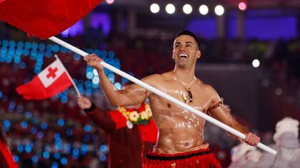 Pita Taufatofua, en otra ceremonia