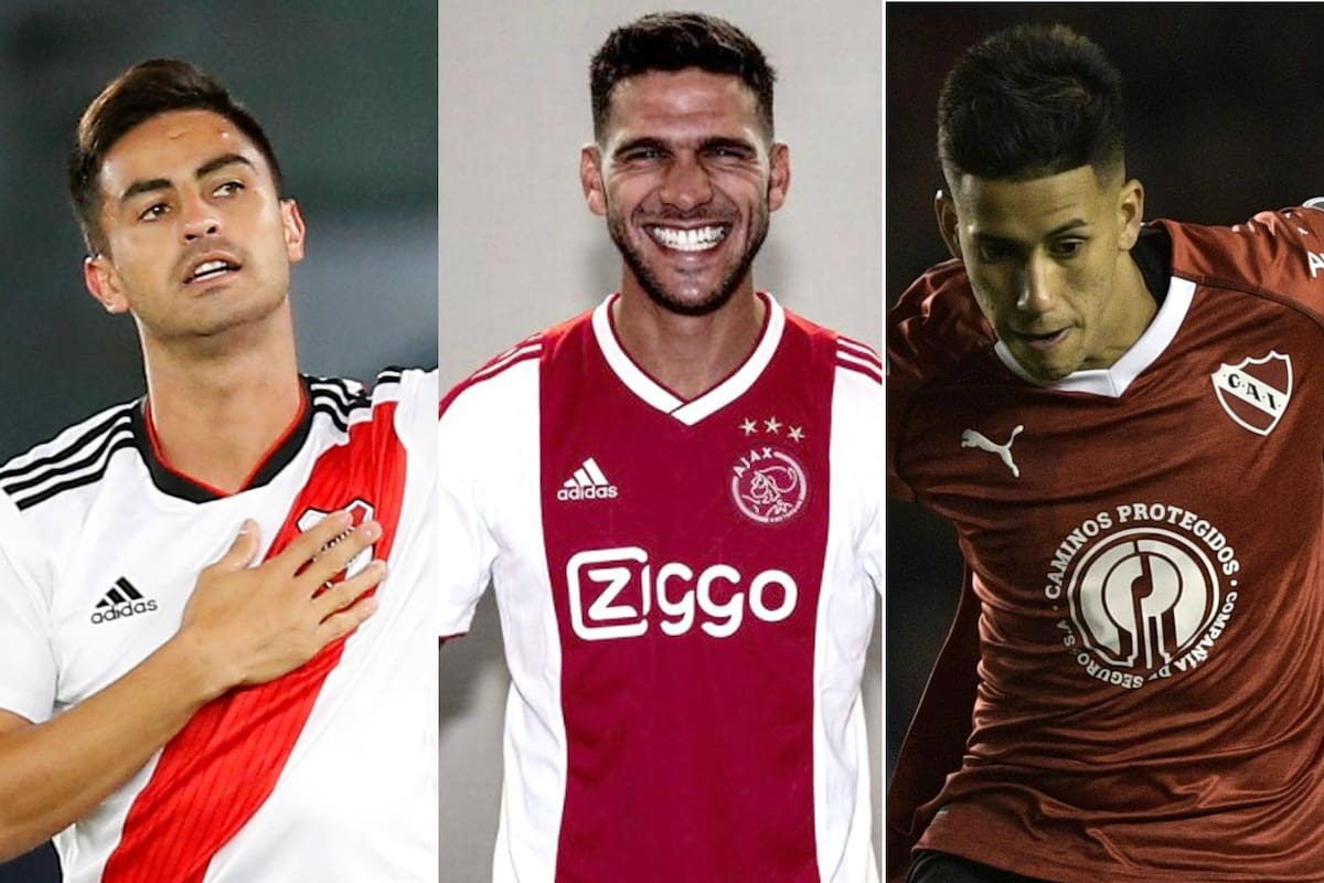 Pity Martínez, Lisandro Magallán y Maxi Meza, tres de los jugadores que emigraron recientemente y dejaron ganancias para River, Boca e Independiente, respectivamente