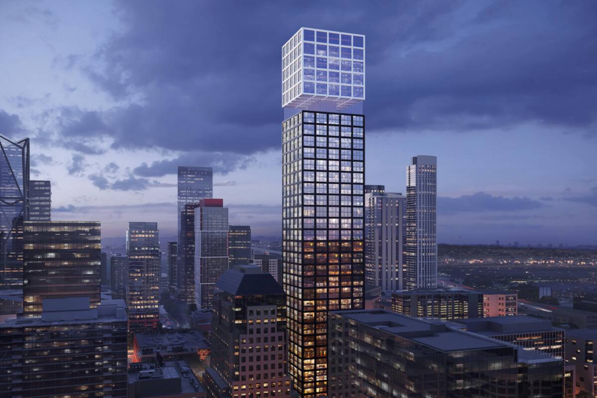 Plano de El Cubo en el 620 de la calle Folsom, renderizado por Arquitectonica