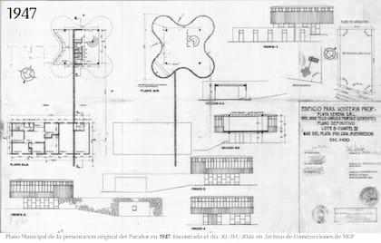 Plano original del Parador Ariston, la única obra en América Latina del húngaro Marcel Lajos Breuer