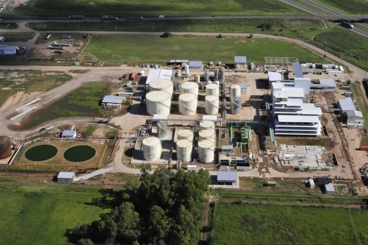 Planta de biodiesel de Patagonia Bioenergía, en la provincia de Santa Fe, una de las tantas fábricas grandes del país