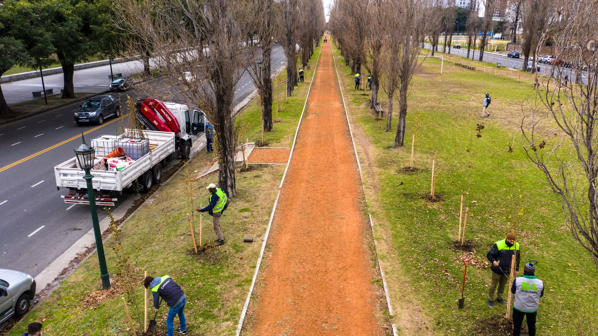 Plantación en el nuevo Parque del Arroyo Vega