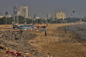 Playa Chowpatty, Mumbai (Foto: Captura de Twitter)