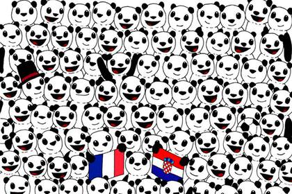 ¿Podés encontrar una pelota de fútbol en medio de estos pandas?