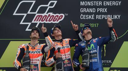 Podio español en el MotoGP