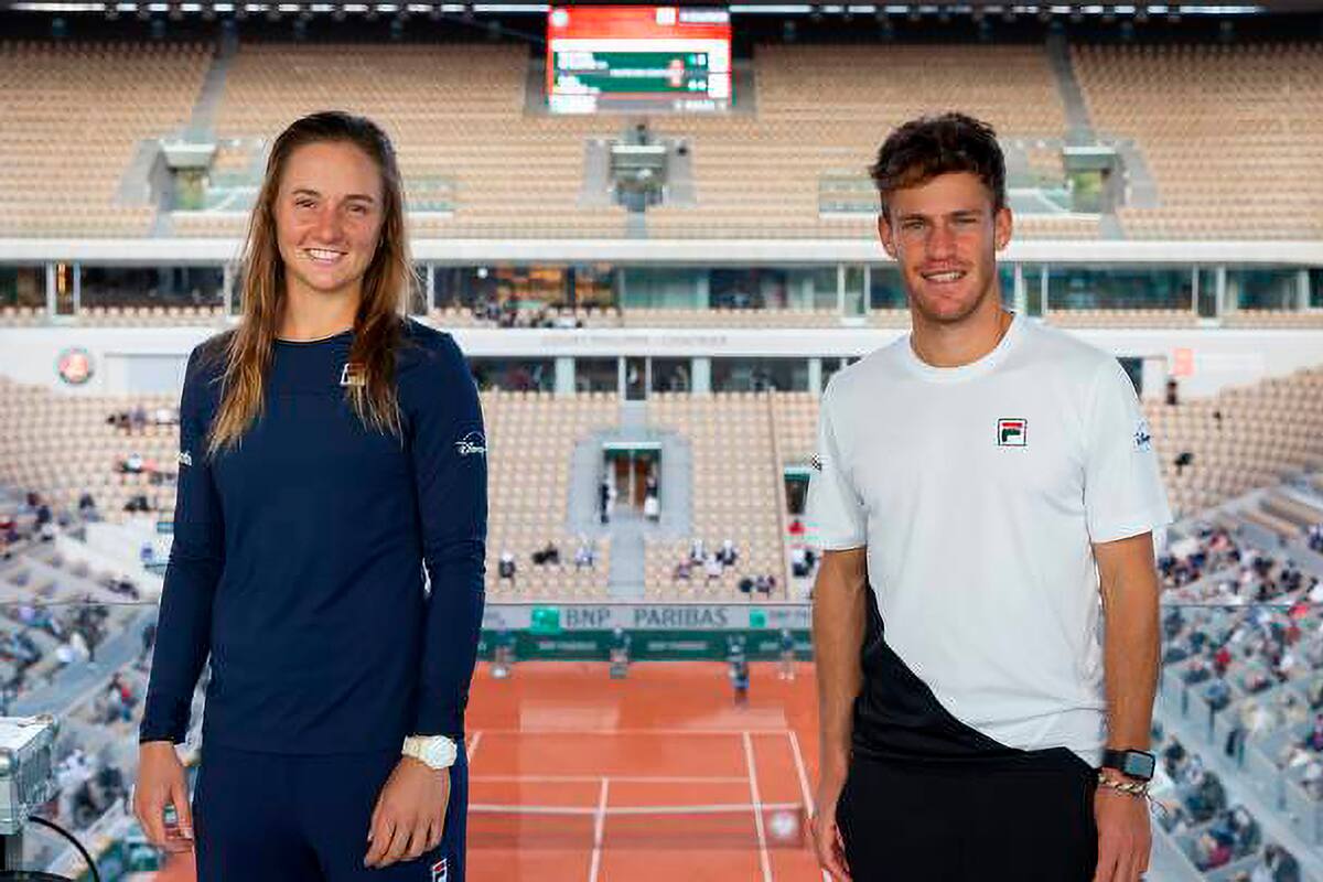 Podoroska y Schwartzman, en una postal eterna: cuando llegaron a las semifinales en octubre pasado, en un Roland Garros de ensueño