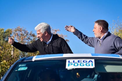 Poggi durante la caravana, hoy en San Luis