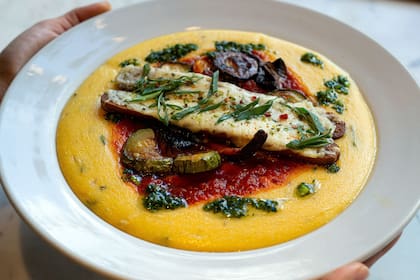 Polenta en Buenos Aires Verde, el restaurante creado por el chef Mauro Massimino