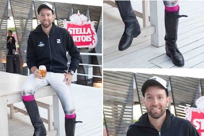 Polito Pieres, el ex de Calu, descansó con una birrita después de un exigido partido de polo. Imposible verlo sin su infaltable gorra